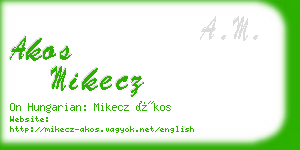 akos mikecz business card